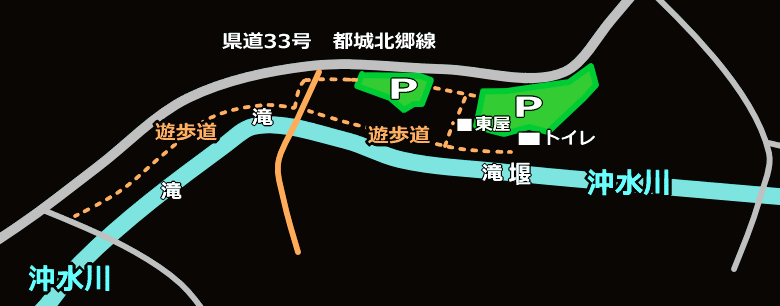 長田峡遊歩道概略マップ