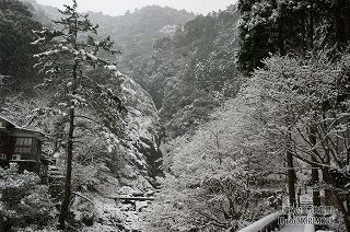 冬　積雪した見帰りの滝（見返りの滝）の写真　02
