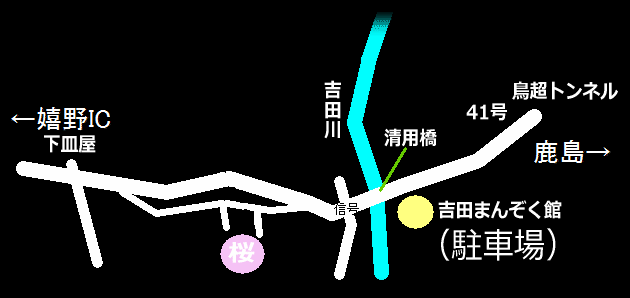 納戸料の百年桜　概略地図