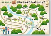照葉大吊橋遊歩道のイラストマップ