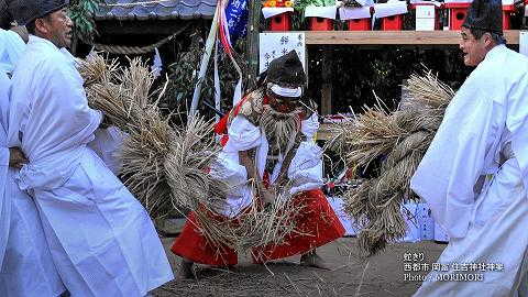 西都市 岡富 住吉神社　蛇きり