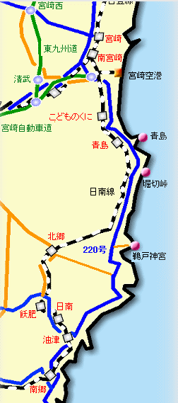 海幸山幸観光切符のルート地図