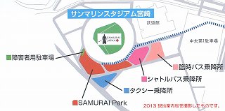 臨時バスとシャトルバスの乗降場