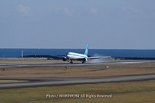 ANA全日空モヒカンジェット 宮崎ブーゲンビリア空港にて 着陸 01