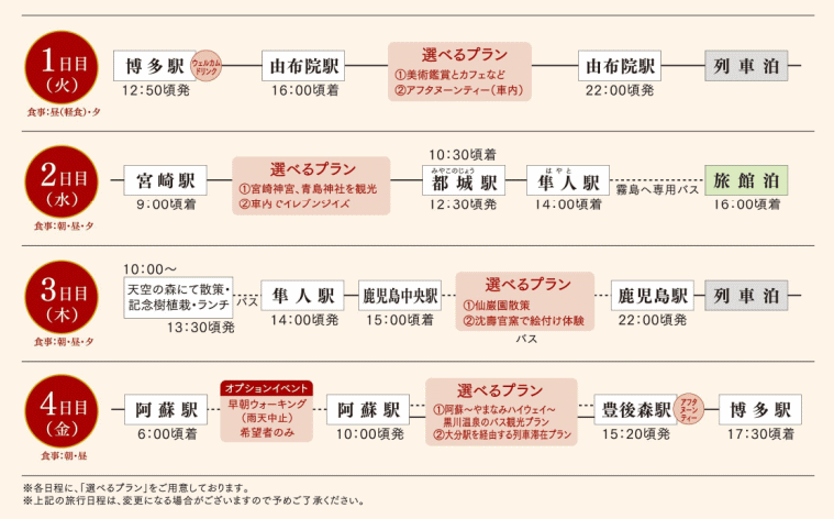 JR九州 ななつ星 in 九州 リーフレットより JR九州 ななつ星 in 九州 リーフレットより