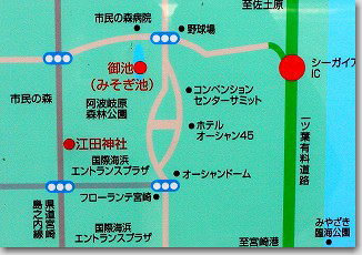 江田神社周辺ＭＡＰ（地図）
