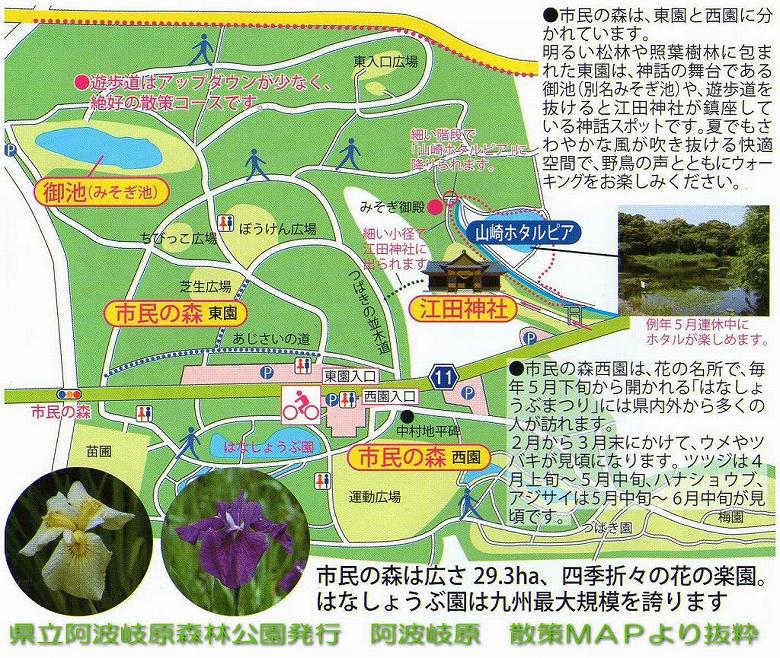 阿波岐原森林公園市民の森 案内マップ