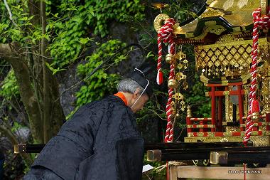 高千穂神社春季例大祭 お旅所での神事 後藤宮司