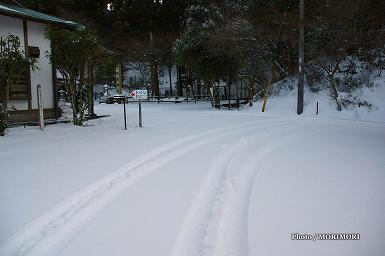 雪の白鳥神社　社務所付近の雪
