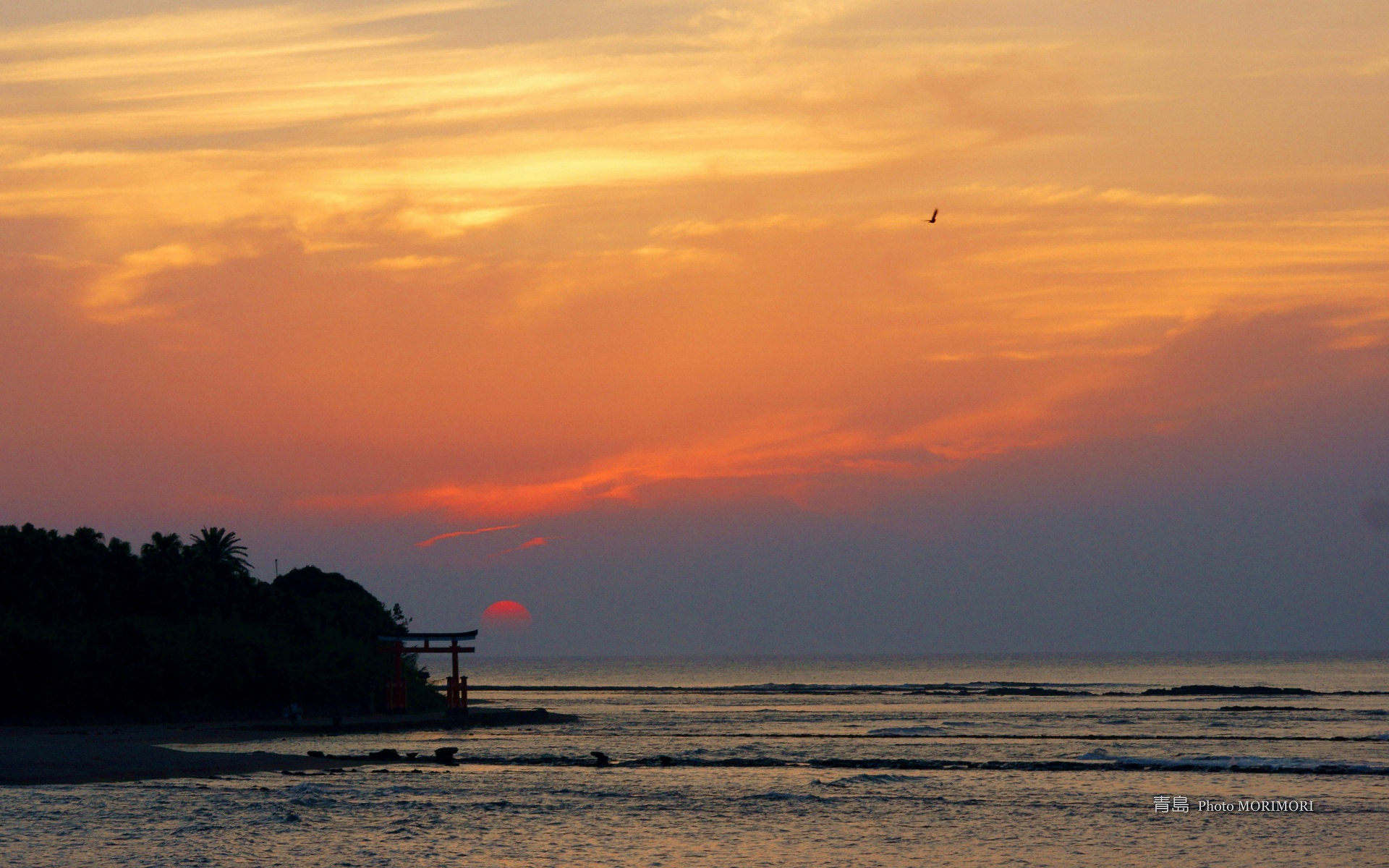 日向 ひむか の国 海幸山幸 青島の日の出 中秋の名月 神話風写真