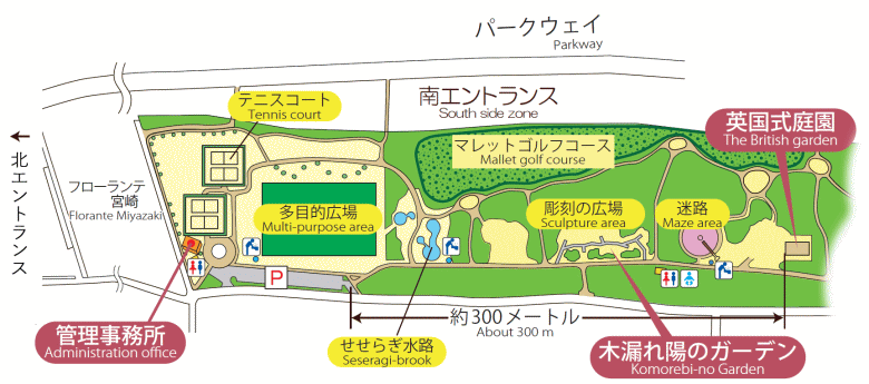 国際海浜エントランスプラザ南エントランス案内図(リーフレットより)