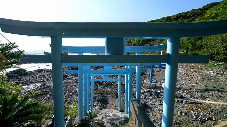 港神社 青い鳥居