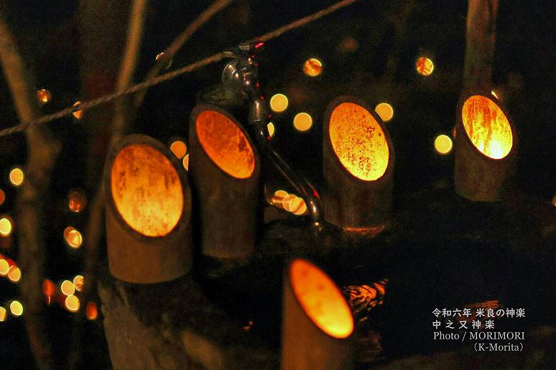 竹燈籠の手水舎