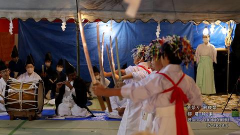 都農神楽 都農神社冬例大祭(令和４年冬祭り前夜祭にて)