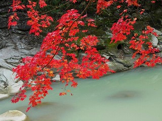 山之口青井岳温泉で撮影した紅葉−