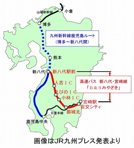 B&Sみやざき 路線図 B&Sみやざき 路線図