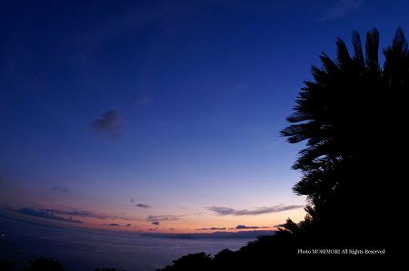 都井岬から見た志布志湾の夕景