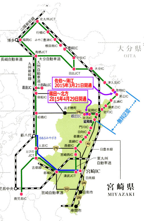 東九州道概略地図
