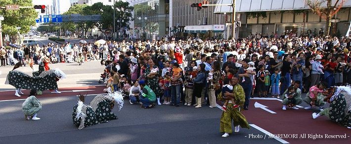 宮崎神宮 神武大祭 獅子舞 デパート前交差点