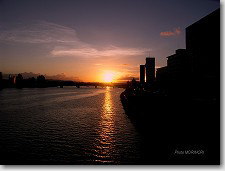 大淀川に沈む夕陽