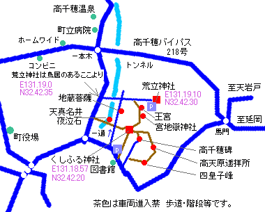 二十躰王宮（にじったいおうのみや）宮地嶽社の地図（概略）