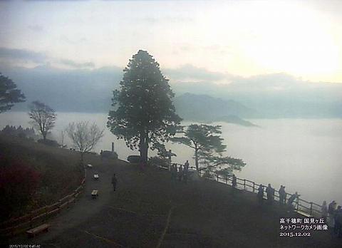 2015年12月2日の高千穂の雲海（高千穂町　国見ヶ丘設置カメラ）