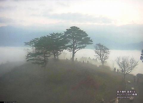 2015年12月2日の高千穂の雲海（高千穂町　国見ヶ丘設置カメラ）