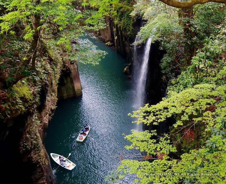 Takachiho Gorge Guide Map 高千穂峡マップ 英語版 高千穂町