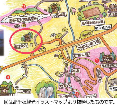嶽宮神社　概略地図