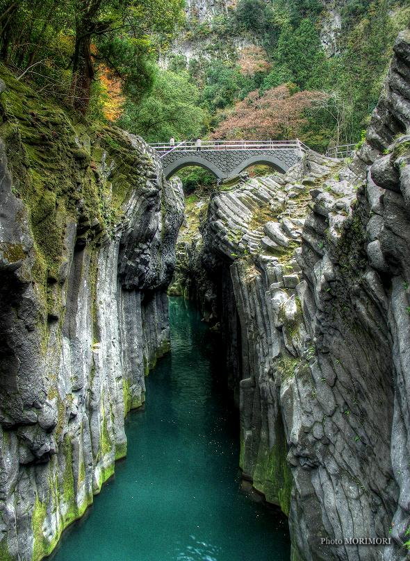 高千穂峡 槍飛び橋 高千穂峡 槍飛び橋